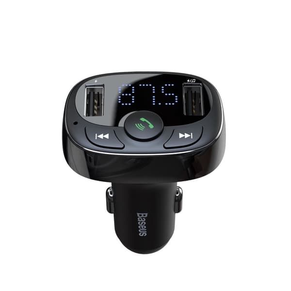 Bluetooth FM-sändare TF SD-kort billaddare 2x USB svart