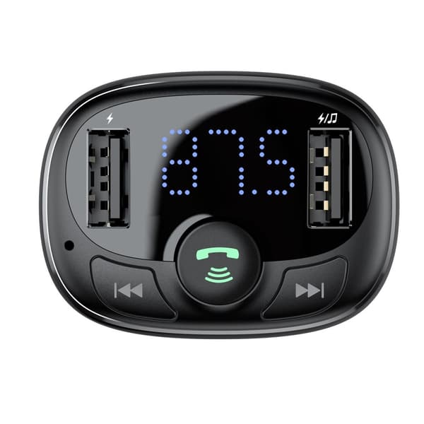 Bluetooth FM-sändare TF SD-kort billaddare 2x USB svart