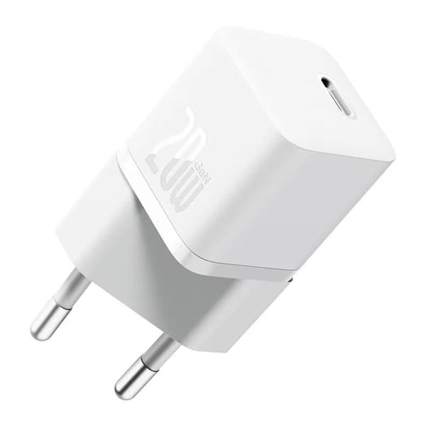 Snabbladdare - Baseus - GAN 5 Mini - 20W - Typ-C - Europeisk version Vit