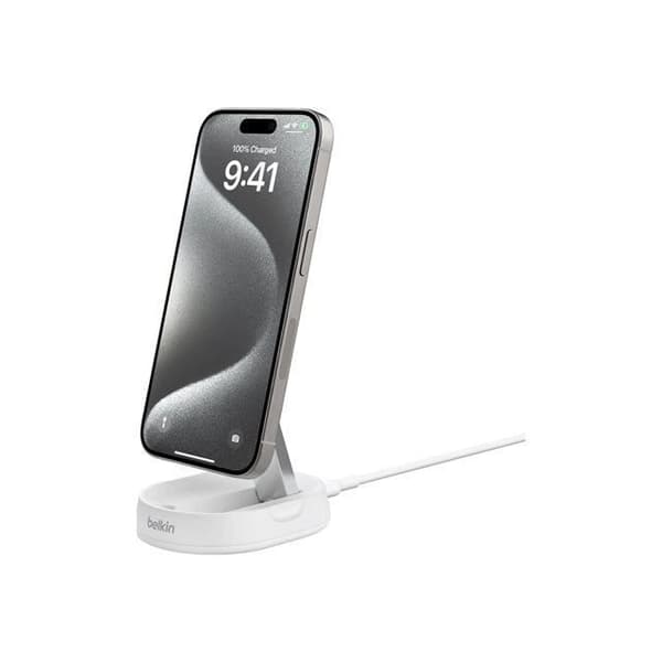 Trådlös laddningsstation - Belkin - BoostCharge Pro - Magnetisk - 15 Watt - Vit