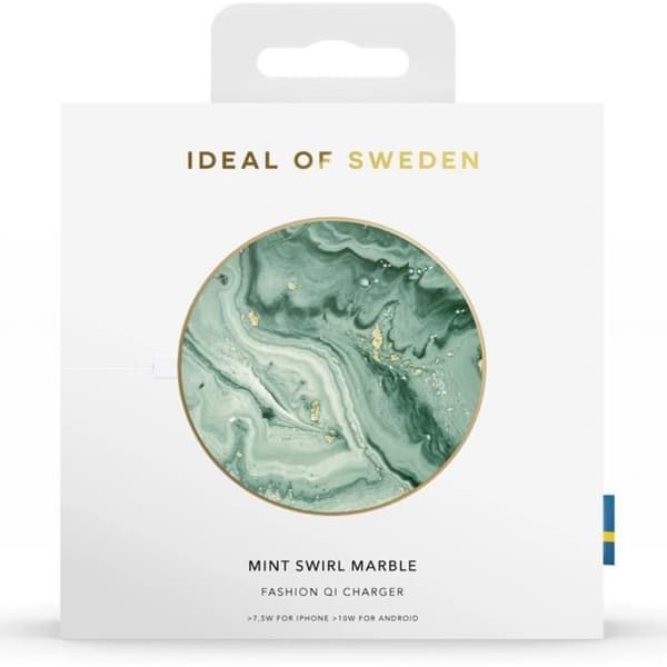 Qi Mint Swirl Marble universalladdare iDeal of Sweden