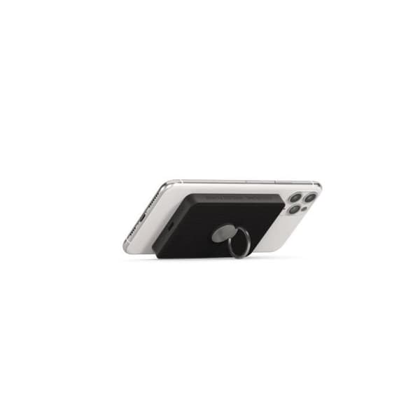 Einova Power Ring - 1500 mAh trådlöst batteri med ring - Svart canvas - Kompatibel med Qi-enheter - iPhone 12-11-11