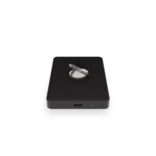 Einova Power Ring - 1500 mAh trådlöst batteri med ring - Svart canvas - Kompatibel med Qi-enheter - iPhone 12-11-11
