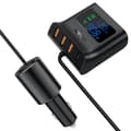 Pikkukuva 1 / 6: Autolaturi latausasema 90W USB-C 3x USB QC 3.0 musta