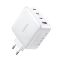 Miniatyrbillede 3 af 6: GaN hurtigoplader 3x USB-C USB 100W PPS PD Power Delivery hvid