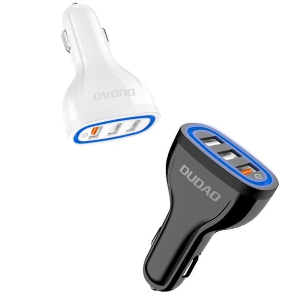 Autolaturi 3x USB Quick Charge 3.0 QC3.0 2.4A 18W valkoinen