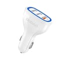 Pikkukuva 1 / 6: Autolaturi 3x USB Quick Charge 3.0 QC3.0 2.4A 18W valkoinen