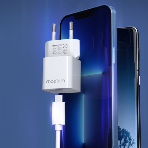 20W USB Type C vægoplader, hvid