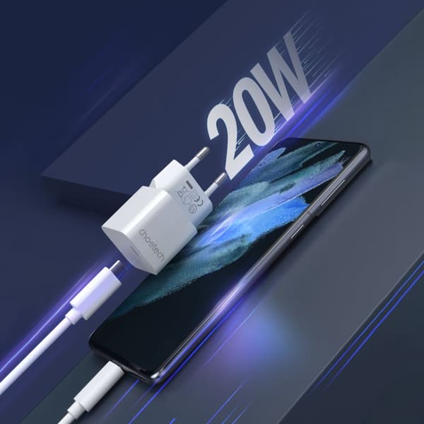 20W USB Type C vægoplader, hvid