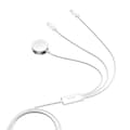 Miniatyrbillede 3 af 6: 3-i-1 kabel USB-A-kabel med induktiv oplader + 1x iPhone Lightning + 1x USB-C 1,2 m hvid