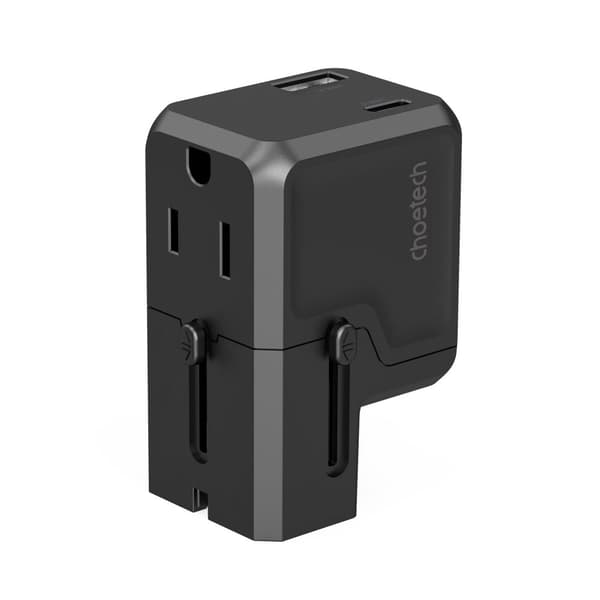 Universal USB-C USB-A PD Rejseoplader 20W US EU UK AU Stik Sort