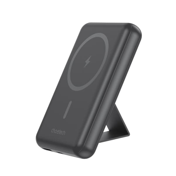 Powerbank 10000mAh langaton MagSafe USB-A USB-C jalusta toiminto musta