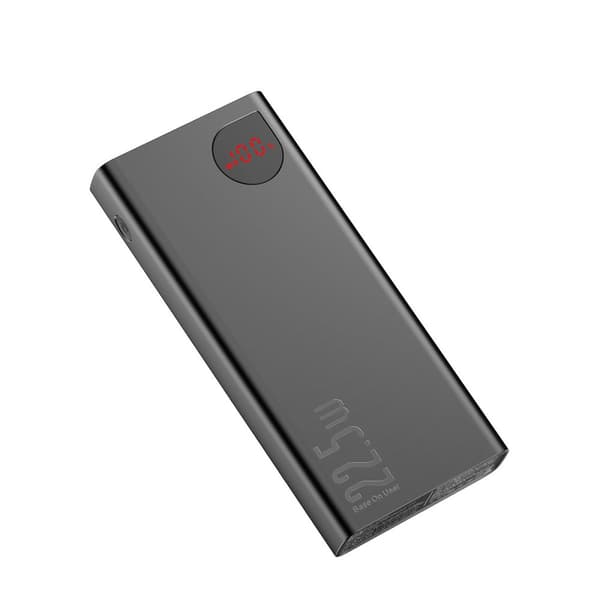 Adaman powerbank med hurtigopladning 20000mAh 22,5W USB-C kabel 0,3m sort