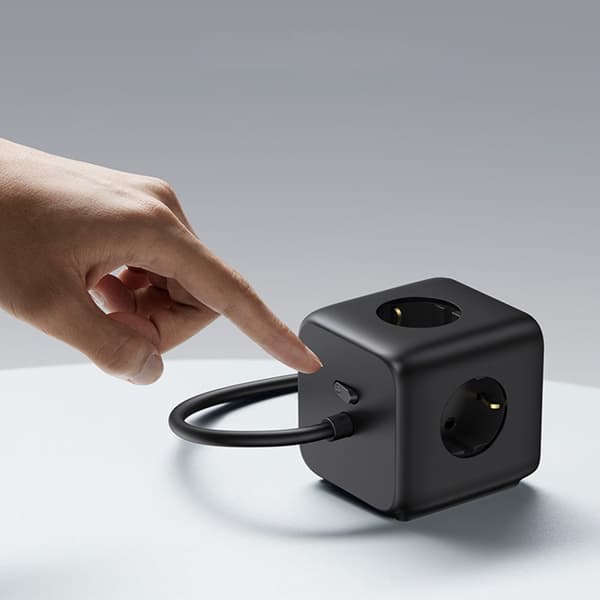 Oplader strømskinne AC 240V GaN 2x USB-C 2x USB-A 3x AC 240V - sort