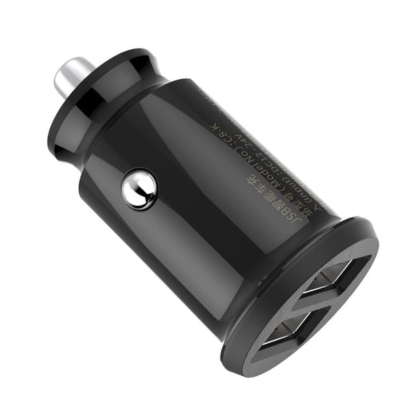 Mini billaddare för telefon 2x USB Grain Billaddare svart
