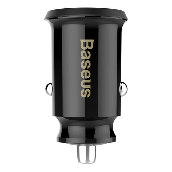 Mini billaddare för telefon 2x USB Grain Billaddare svart