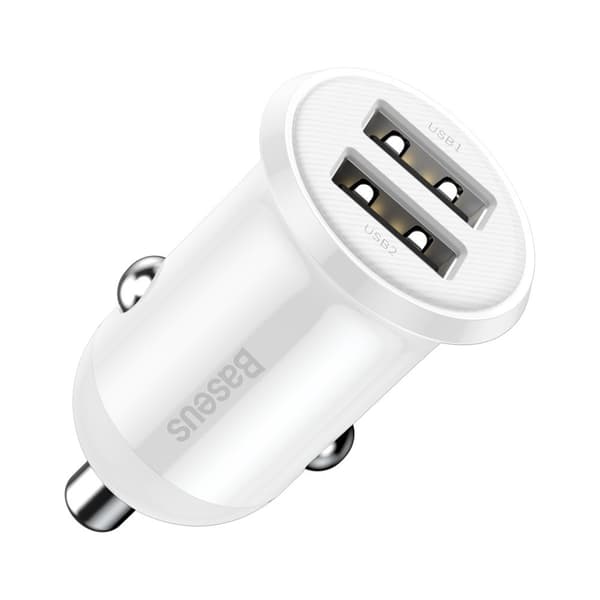 Grain Pro 2x USB 4.8A autolaturi tupakansytyttimeen, valkoinen Valkoinen