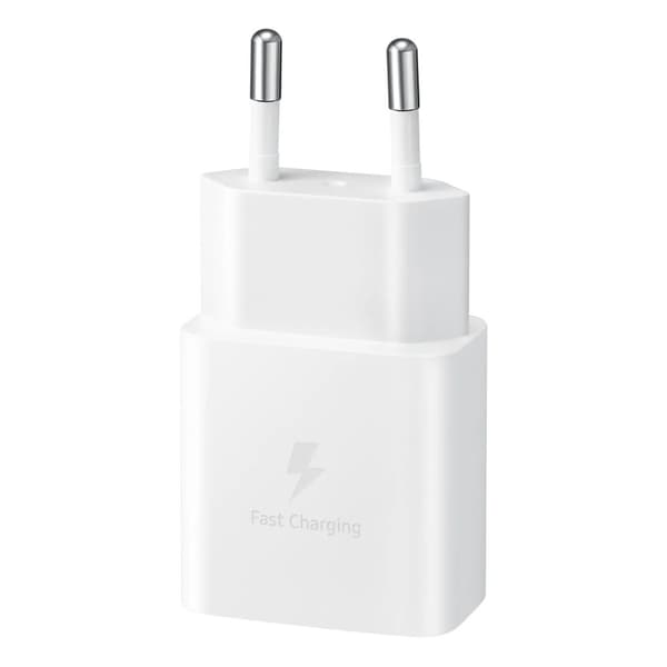 USB-C 15W PD AFC vægoplader + hvidt USB-C kabel