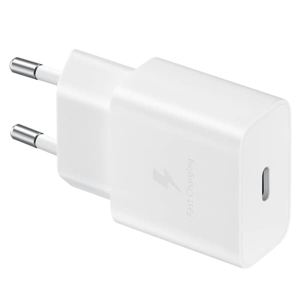 USB-C 15W PD AFC vægoplader + hvidt USB-C kabel
