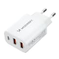 Pikkukuva 3 / 6: Verkkolaturi 100-240V 30W USB-C 2x USB-A valkoinen