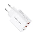 Pikkukuva 4 / 6: Verkkolaturi 100-240V 30W USB-C 2x USB-A valkoinen