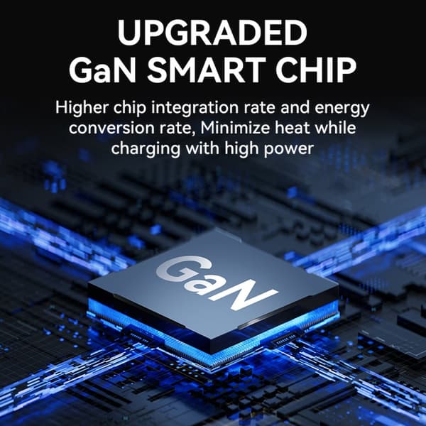 Nätladdare 100-240V GaN 140W 3x USB-C / 2x USB-A svart