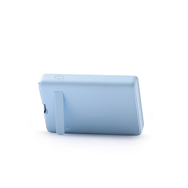 Magnetisk powerbank 10000mAh 20W med stativ + Lightning-kabel - USB-C blå
