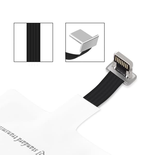 Qi Lightning trådløs opladningsadapter, induktionsindsats, hvid