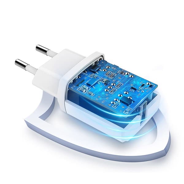 Lille USB 2.1A telefonoplader, sort