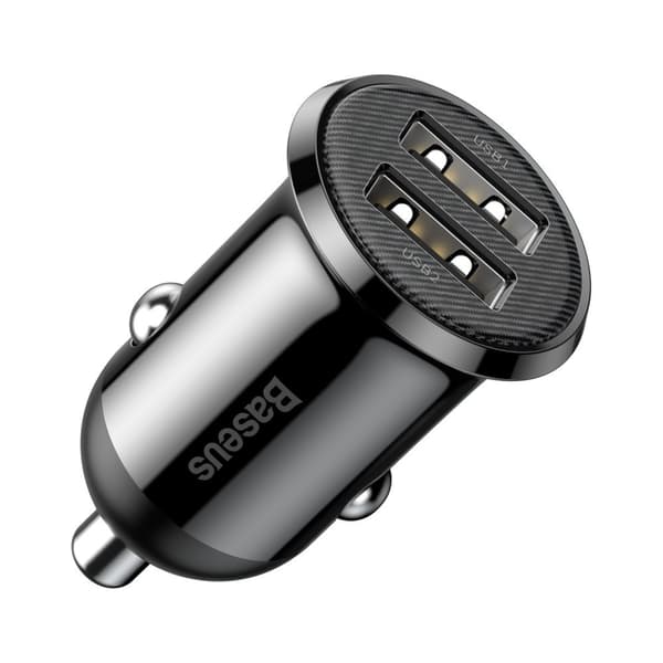 Grain PRO 2x USB 4.8A billader, sort Sort
