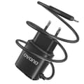 Pikkukuva 2 / 3: 2x USB-seinälaturi sisäänrakennetulla kaapelilla iPhone Lightning 12W:lle, musta