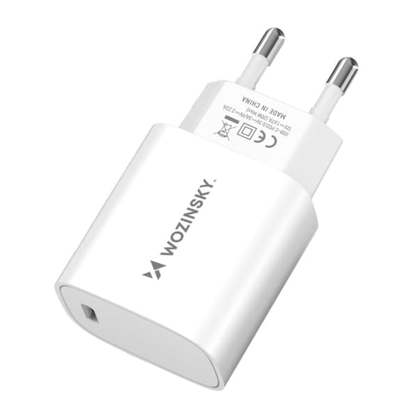 20W USB-C 100-240V vægoplader, hvid