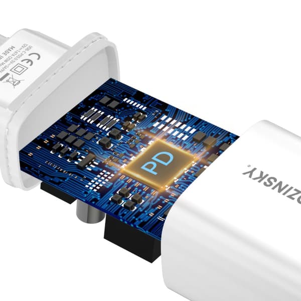 20W USB-C 100-240V vægoplader, hvid