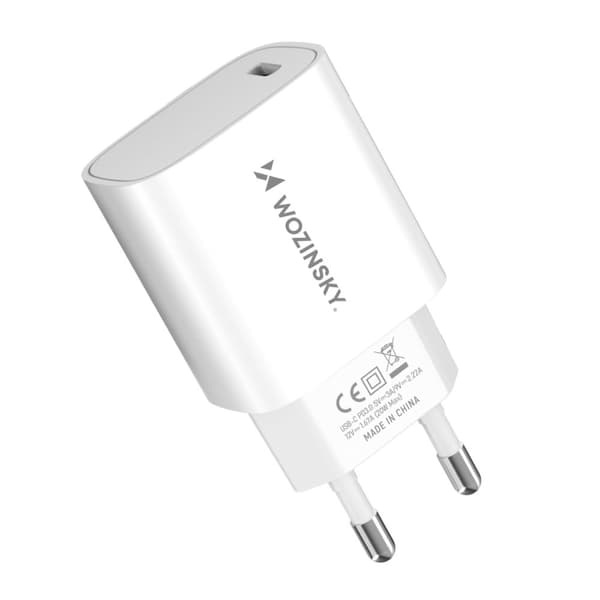 20W USB-C 100-240V vægoplader, hvid
