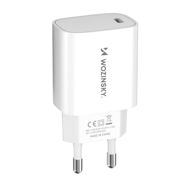 20W USB-C 100-240V vægoplader, hvid