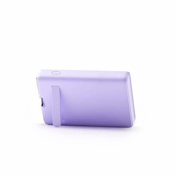 Magneettinen virtapankki 10000mAh 20W jalustalla + Lightning-kaapeli - USB-C violetti