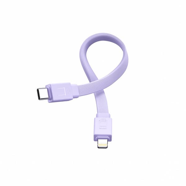 Magneettinen virtapankki 10000mAh 20W jalustalla + Lightning-kaapeli - USB-C violetti