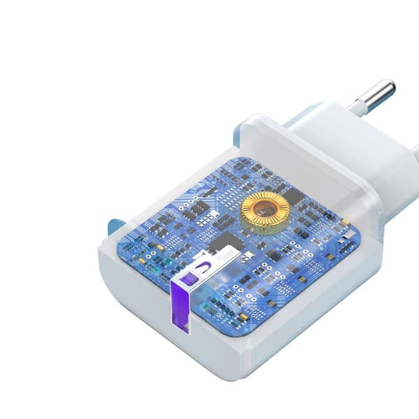 USB-A 18W vægoplader med USB-A - Lightning kabel til iPhone, hvid