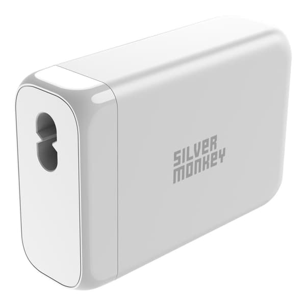 GaN 130W vægoplader med 3xUSB-C PD USB-A QC 3.0 strømkabel, hvid
