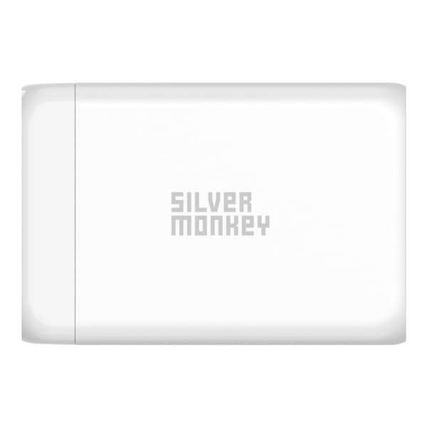 GaN 130W vægoplader med 3xUSB-C PD USB-A QC 3.0 strømkabel, hvid