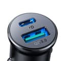 Miniatyrbillede 4 af 6: Mini biloplader 30W USB-A QC3.0 USB-C PD sort