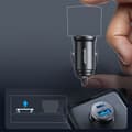 Miniatyrbillede 6 af 6: Mini biloplader 30W USB-A QC3.0 USB-C PD sort