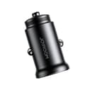 Miniatyrbillede 2 af 6: Mini biloplader 30W USB-A QC3.0 USB-C PD sort