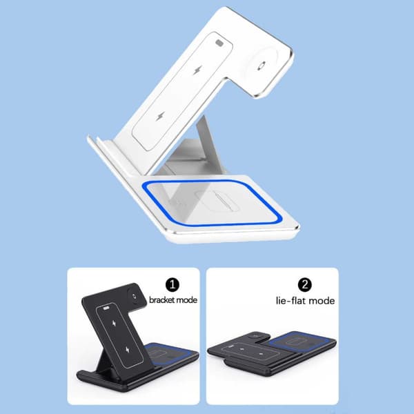 Langaton mobiililaturi 3-in-1 Magsafe taitettava musta