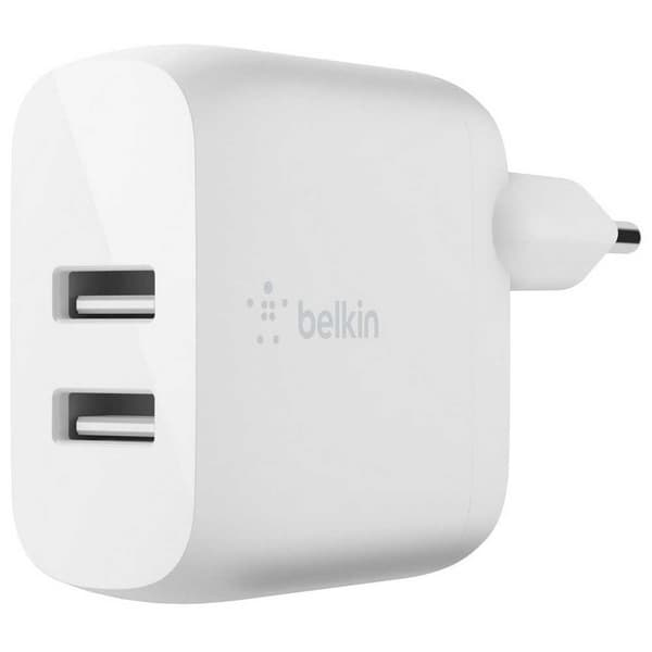 Belkin Kaksiporttinen Usb-a-seinälaturi X2 12w Valkoinen Valkoinen