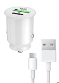 Miniatyrbild 1 av 5: Billaddarpaket för Samsung Galaxy A16 5G India USB till USB Typ C Snabbladdning 30W PD &amp; QC 3.0 + 1 Typ C-kabel - 2 portar
