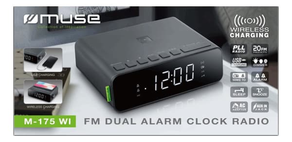 M-175 WI Clock radio FM wireless charge