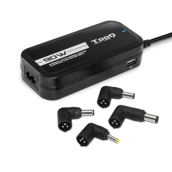 Nätadapter - TooQ - TQLC-90BS02AT - 90W - 2 USB-portar - Svart