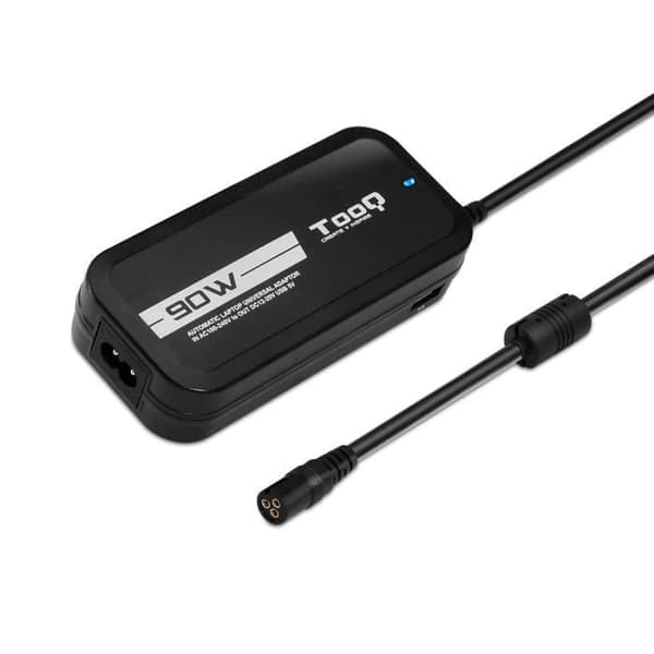 Nätadapter - TooQ - TQLC-90BS02AT - 90W - 2 USB-portar - Svart