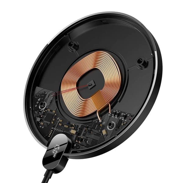 Induktiivinen langaton laturi Baseus Digital LED 15W (musta)